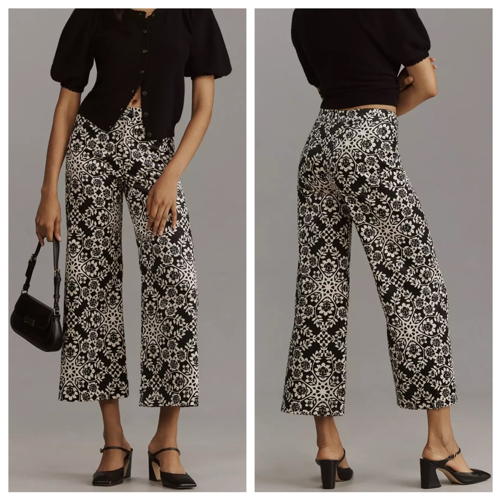 Anthropologie Maeve The Ettie High-Rise Crop Wide-Leg Pants | 27 NWT